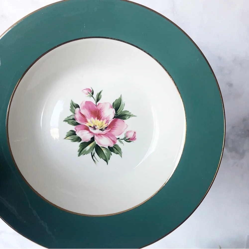 Set of Two Homer Laughlin Cavalier Eggshell 1950s Vintage Soup Bowls/Salad Bowls - Picture 5 of 8